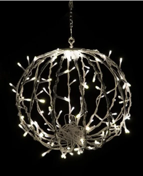 12" Metal LED Hanging 3D Ball Light Set