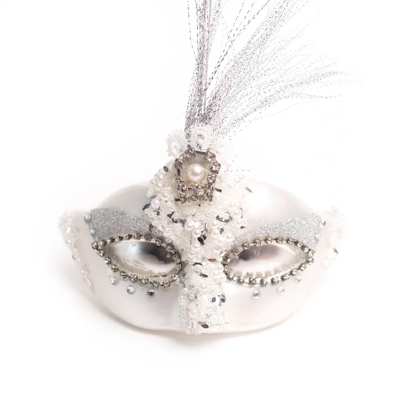 12cm Masquerade Mask Glass Ornament OGS023