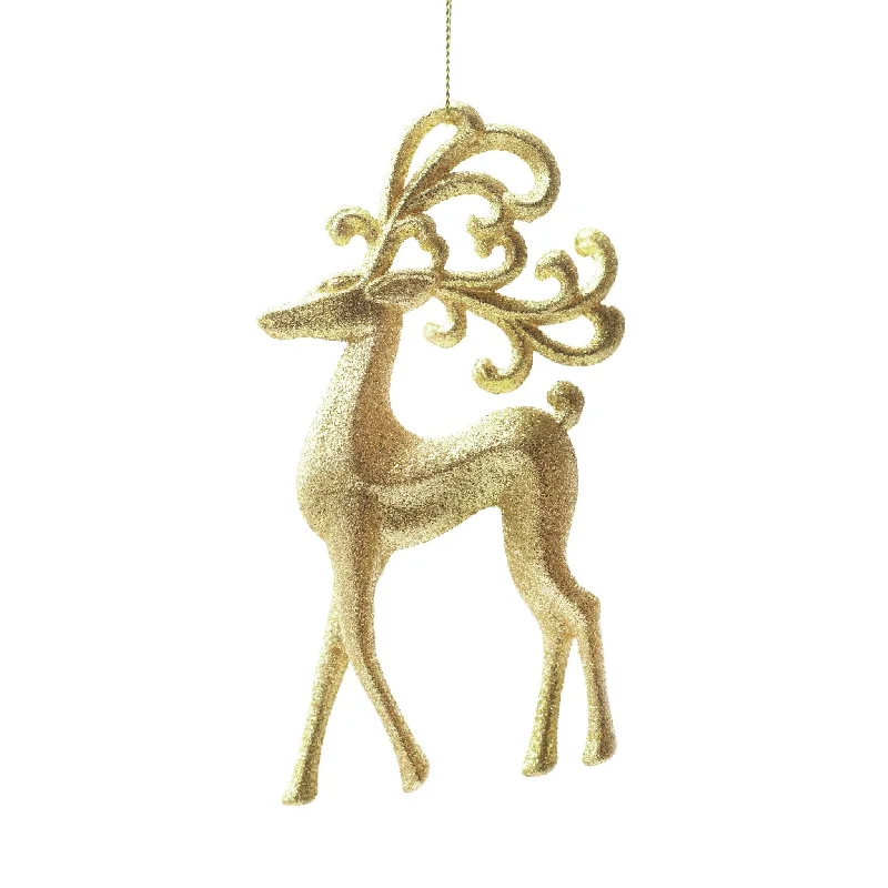 14cm Gold Reindeer Shatterproof Ornaments 01001