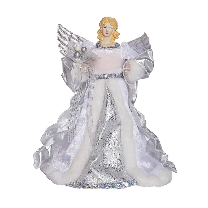 Silver and White Angel Tree Topper 21x31cm 2131005