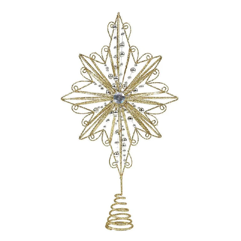 22.5cm 8 Pointed Star Tree Topper Gold