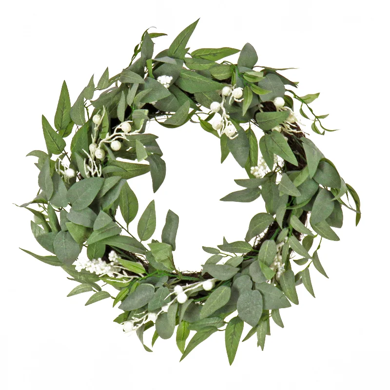 24 in. Mixed Leaves Decorated Wreath