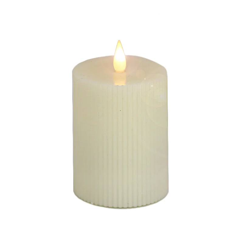 3 in. by 5 in. HGTV Home Collection Flameless Georgetown Pillar Candle, Ivory