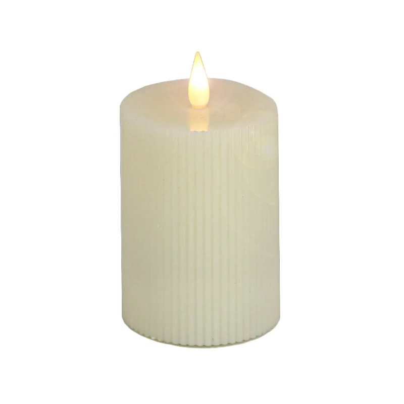 3 in. by 7 in. HGTV Home Collection Flameless Georgetown Pillar Candle, Ivory