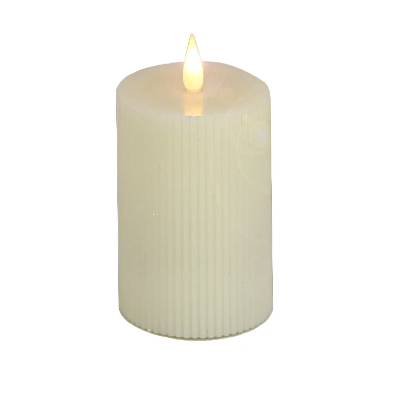 3 in. by 9 in. HGTV Home Collection Flameless Georgetown Pillar Candle, Ivory