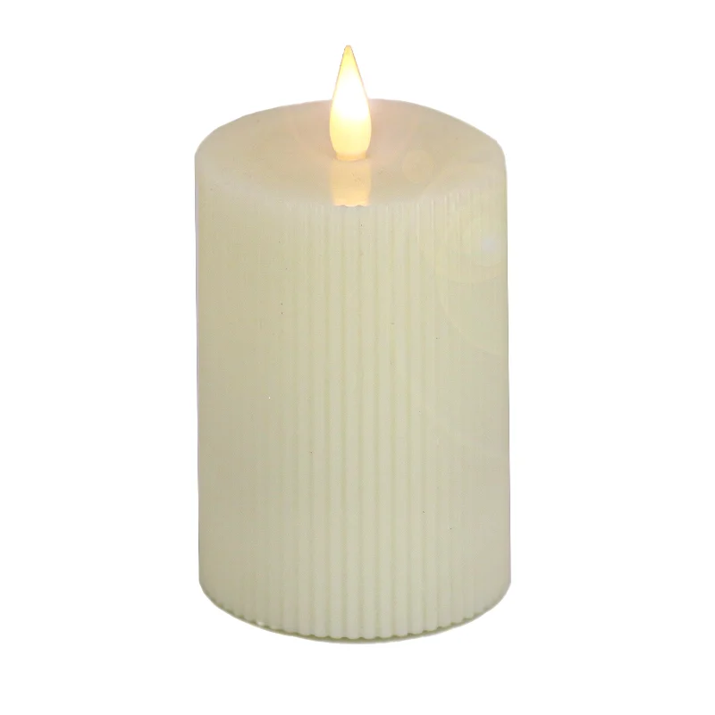 4 in. by 10 in. HGTV Home Collection Flameless Georgetown Pillar Candle, Ivory