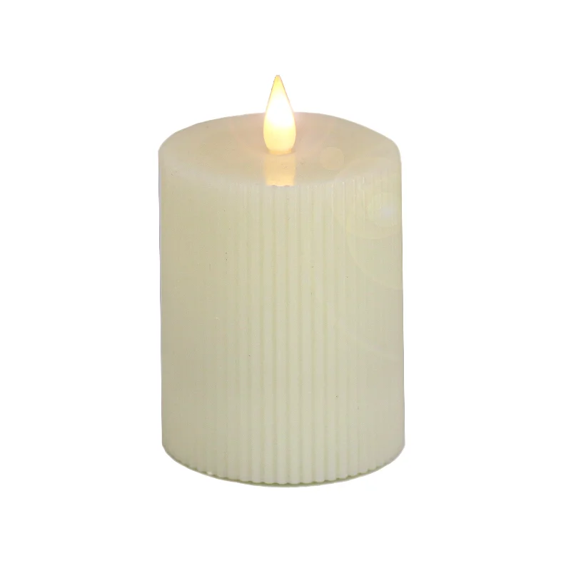 4 in. by 6 in. HGTV Home Collection Flameless Georgetown Pillar Candle, Ivory