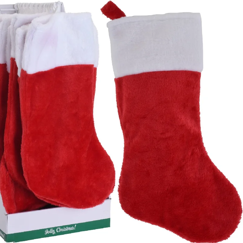 17" Plush Red Christmas Stocking