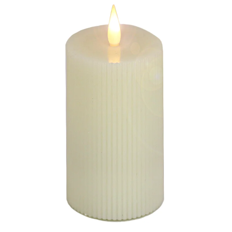 5 in. by 11 in. HGTV Home Collection Flameless Georgetown Pillar Candle, Ivory