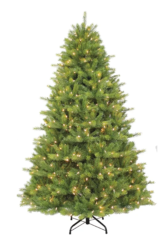 Puleo 6ft Pre-lit Kensington Fir Artificial Christmas Tree with 450 Warm White Multi Functional Lights