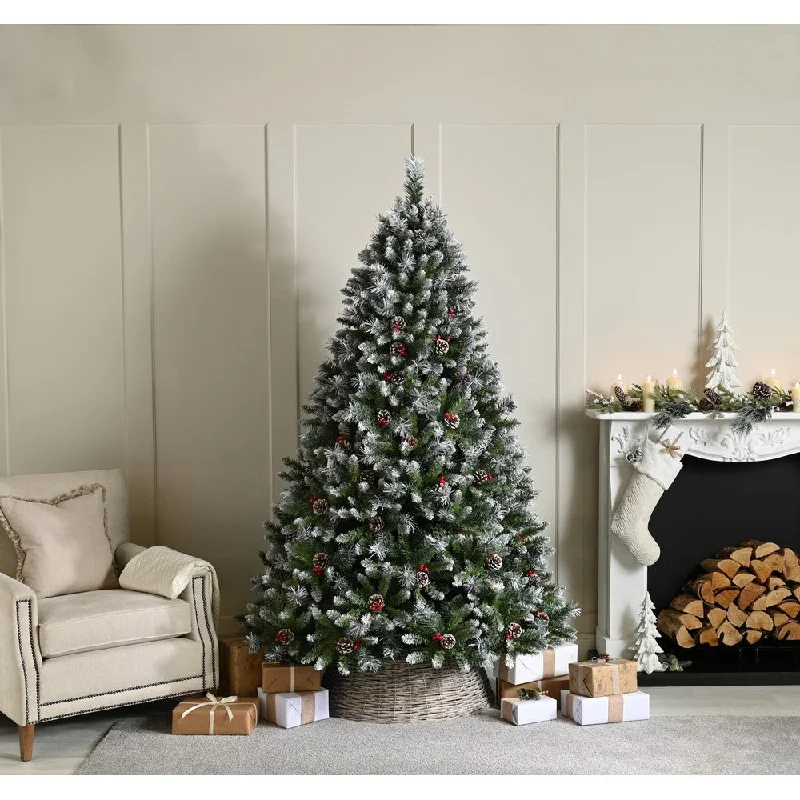 6ft River View Fir Christmas Tree Artificial - White Frosted Green  1088 Tips