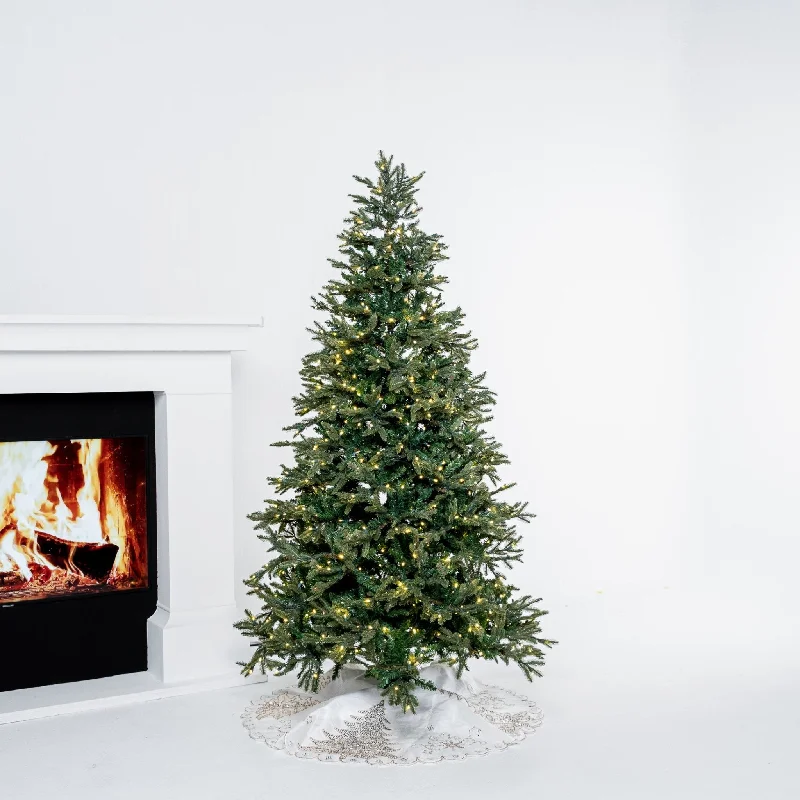 7.5FT Pre-Lit Fraser Fir Tree with LED lights & Wheels