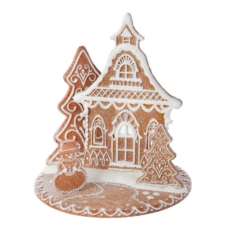 8.5" White Icing Gingerbread House (4210251)