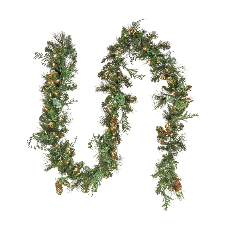 9 ft. Pre-Lit North Conway Garland with Clear Lights