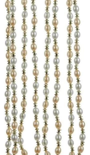 9' Ivory and Gold Beaded Garland