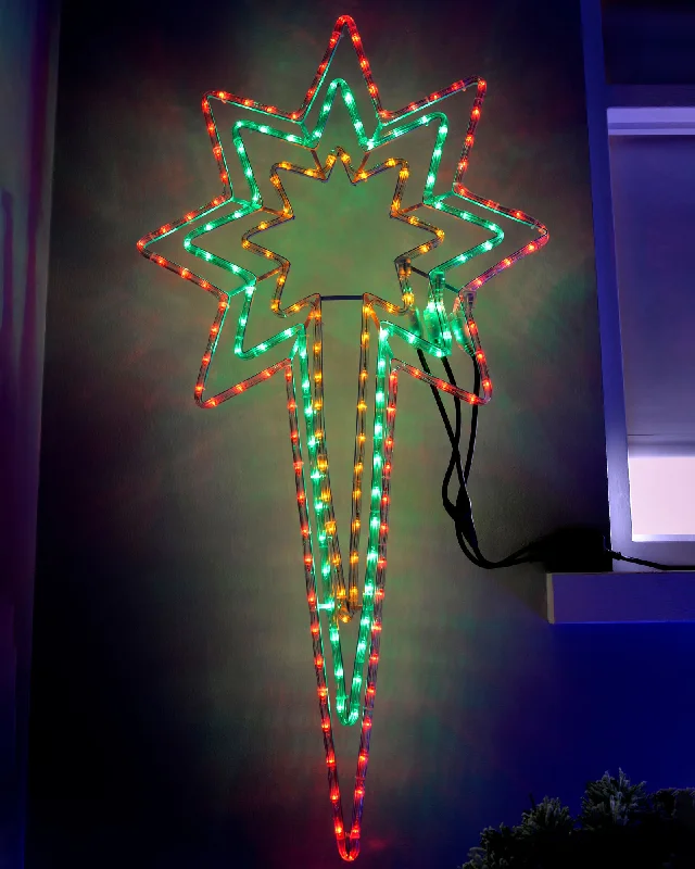 Animated North Star LED Rope Light Silhouette, 116 cm