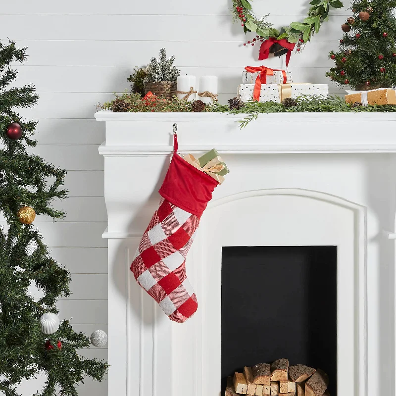 Annie Red Check Stocking 12x20