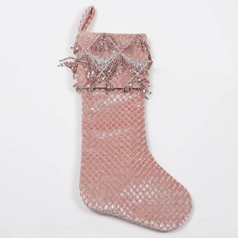 Christmas Stockings with Pink Sequins