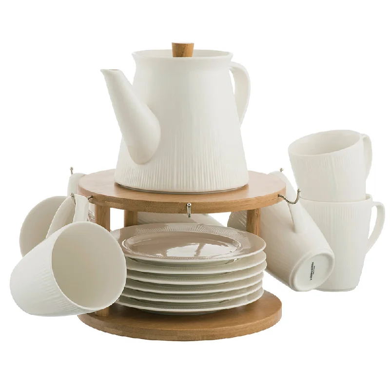 Belleek Living Pekoe 13 Piece Set & Stand