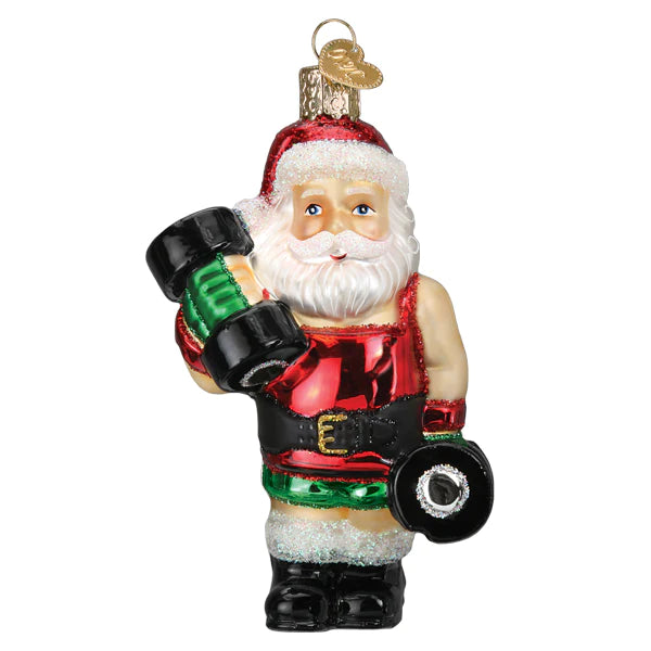 Bodybuilder Santa Ornament - Old World Christmas