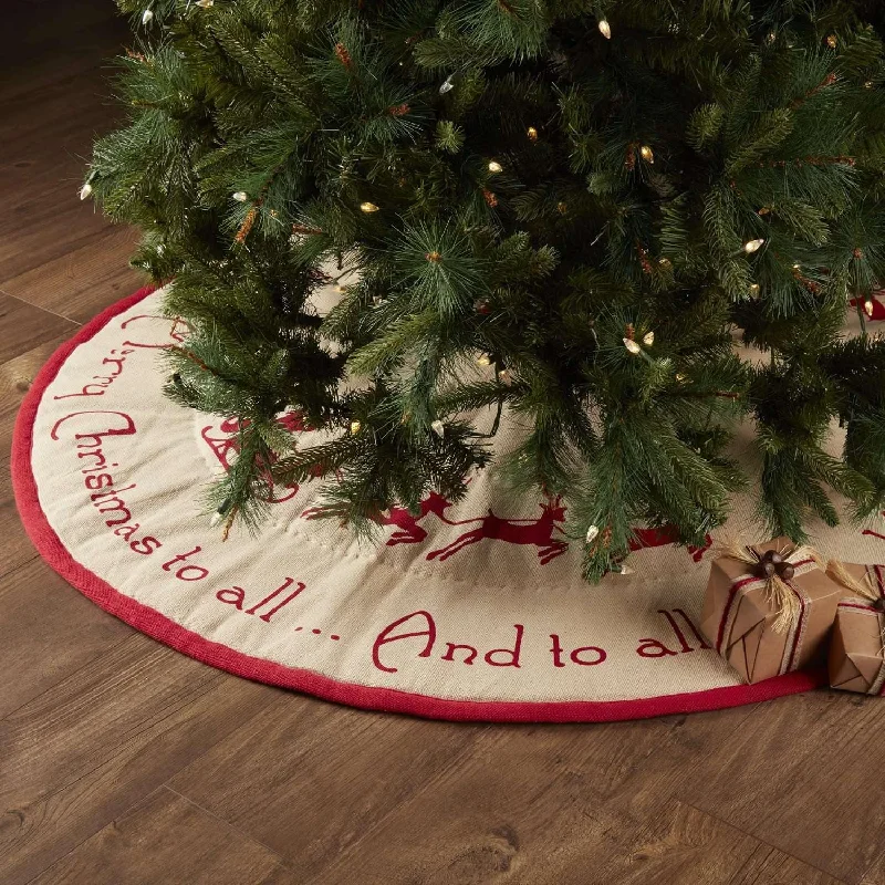 Burlap Santa Christmas Tree Skirt 55 VHC Brands