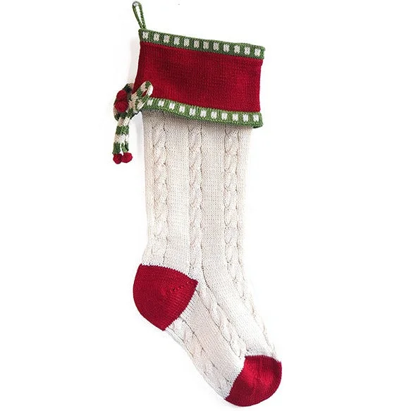 Cable-Knit Bow Stocking