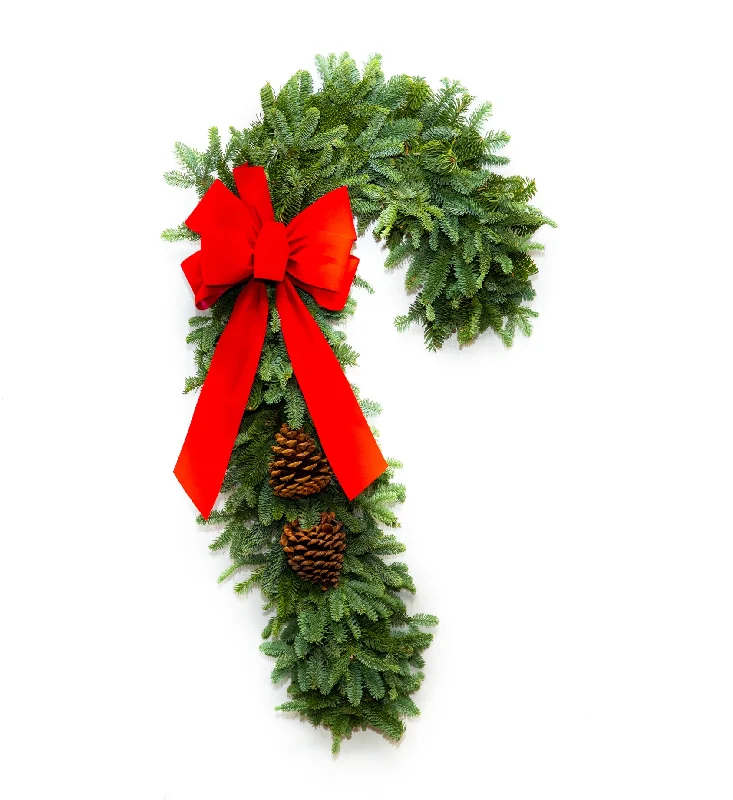 Candy Cane Noble Fir Wreath