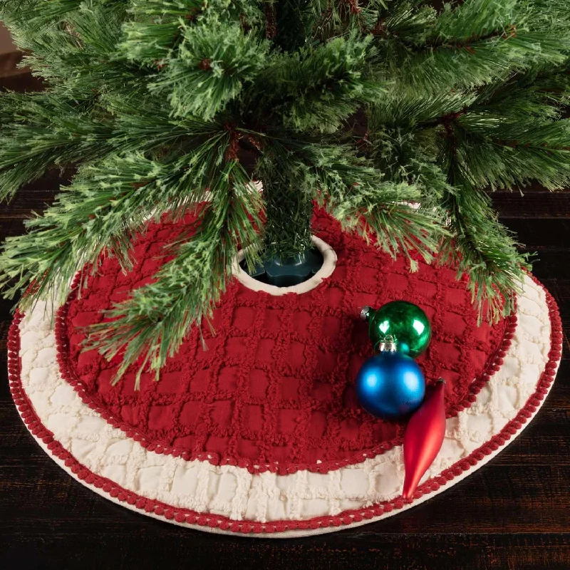 Chenille Christmas Mini Christmas Tree Skirt 21 VHC Brands