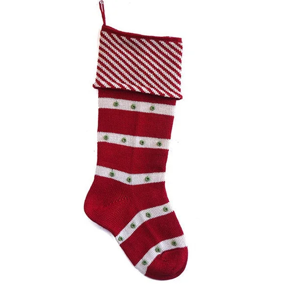 Diagonal Stripe Cuff Stocking