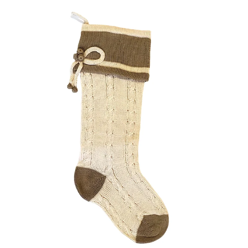 Ecru Cable-Knit Stocking