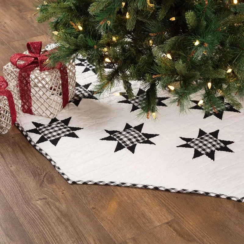 Emmie Black Patchwork Christmas Tree Skirt 60 VHC Brands