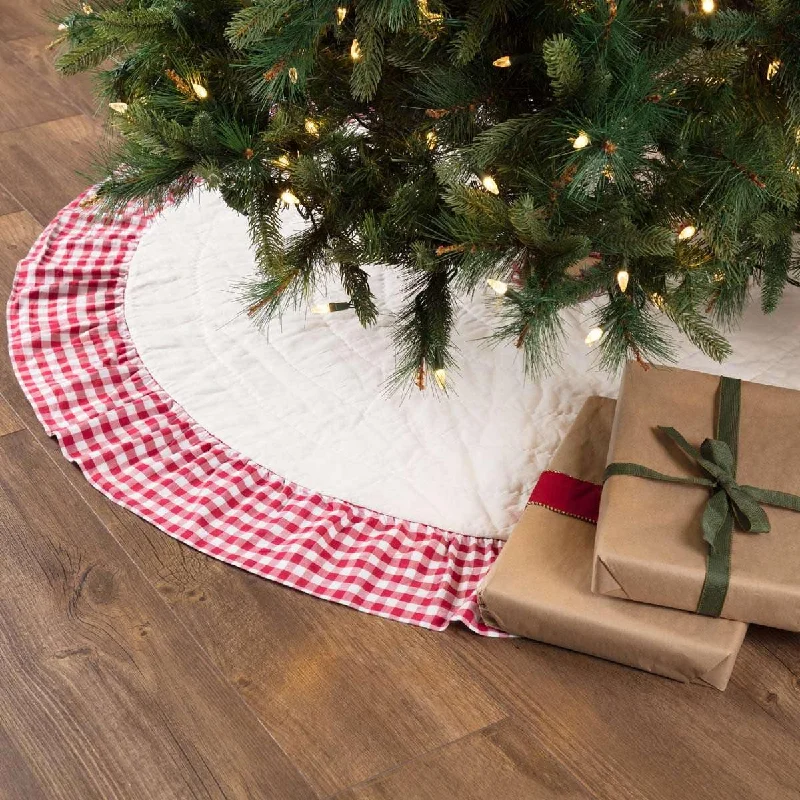 Emmie Red Ruffled Christmas Tree Skirt 55 VHC Brands