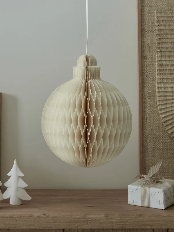 Extra Large Concertina White Paper Bauble