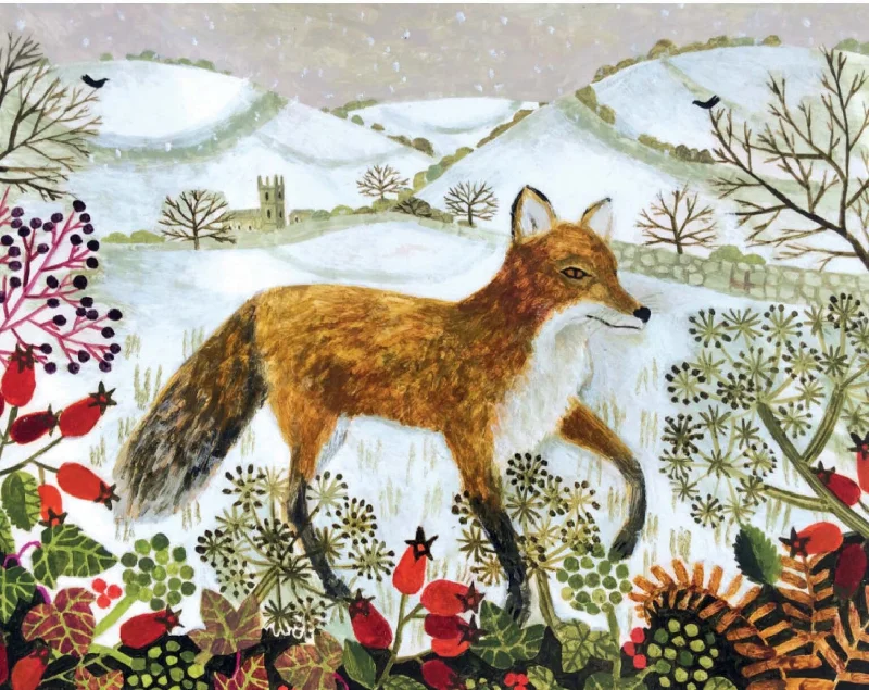 Fox In Winter Christmas Card, Pack of 6