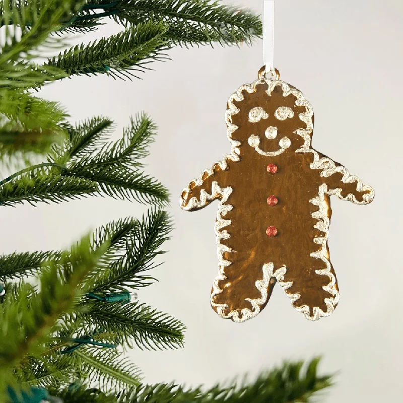 Gingerbread Man in Pearlized Copper Ornament