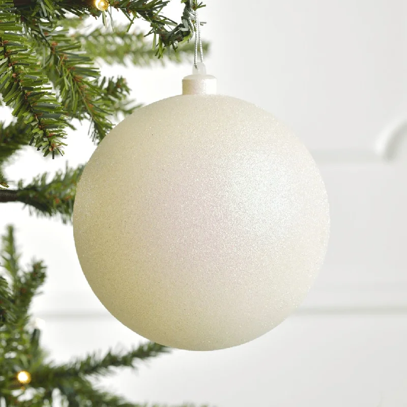 Glittered White Bauble Ornament