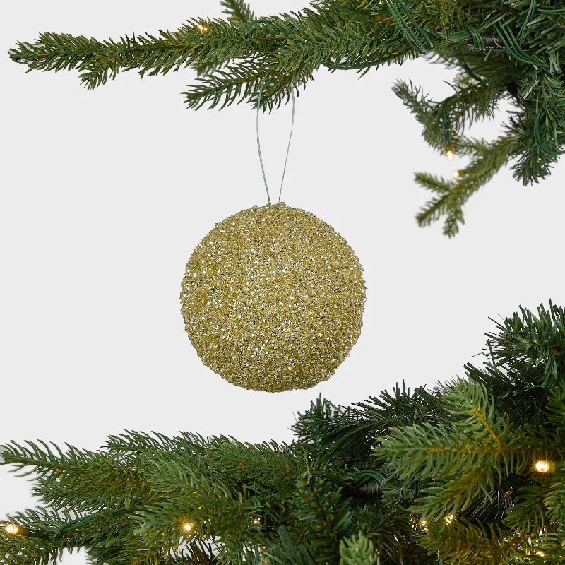 Gold Glitter Dusted Ball Ornament