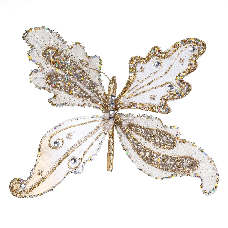 Gold & Ivory Acanthus Dragonfly Clip-on Ornament