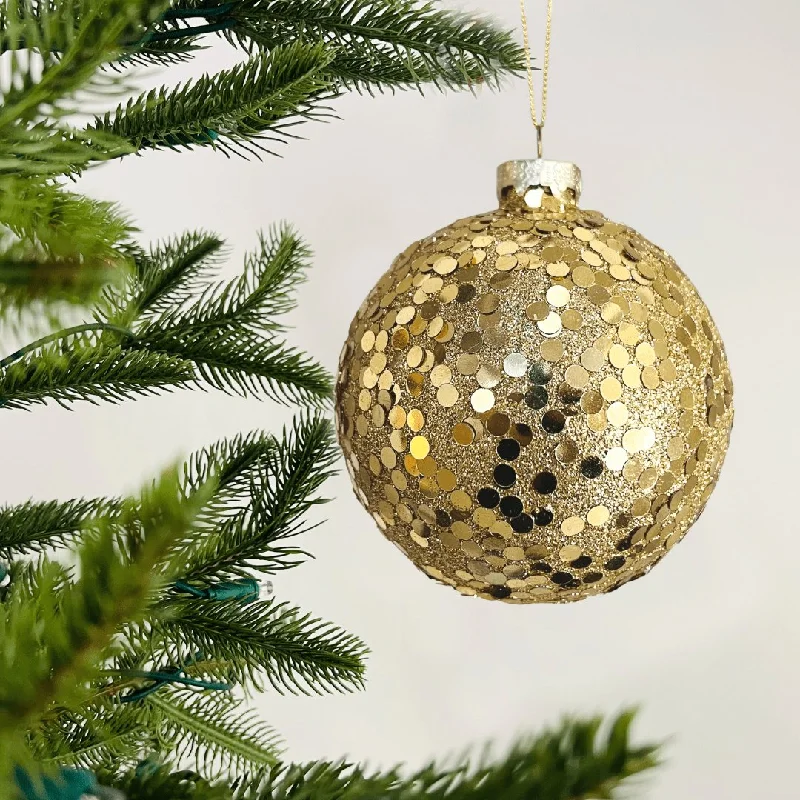 Gold Sequin Ball Ornament