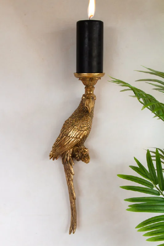 Golden Macaw Parrot Candle Holder