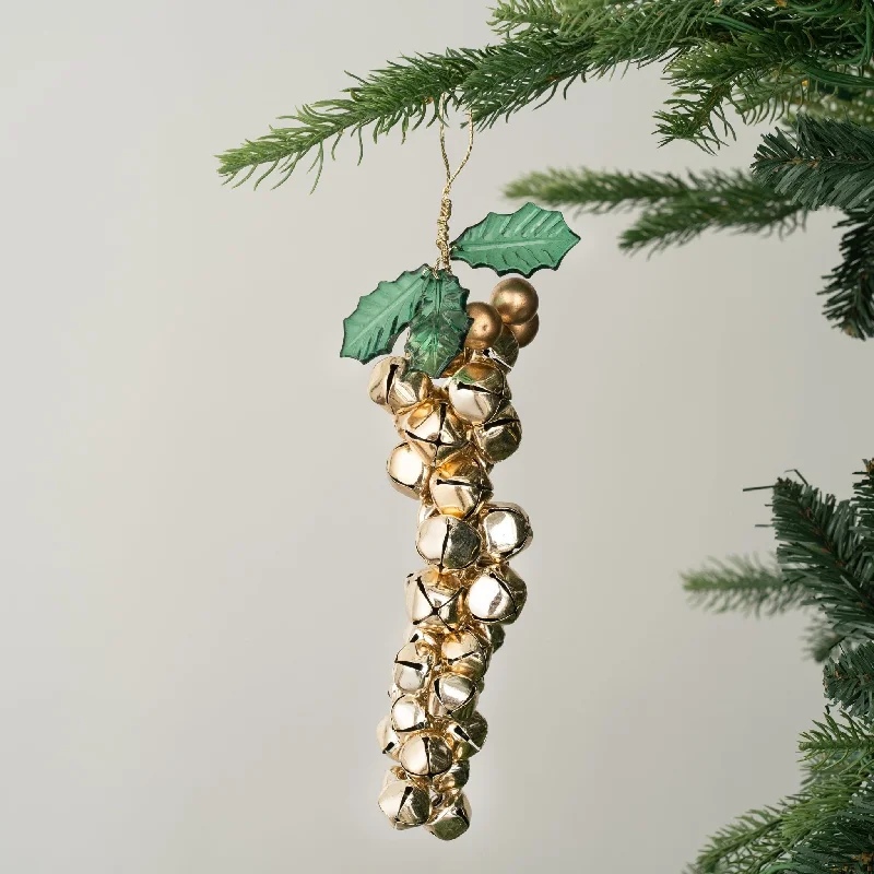 Golden Pinecone Bell Festive Decoration