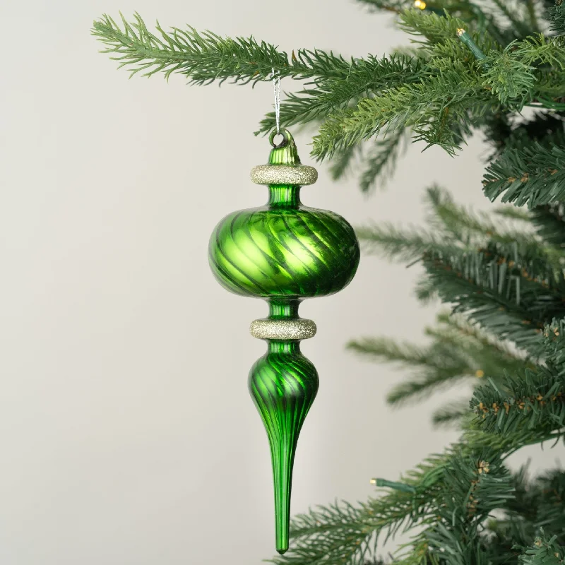 Green Finial Ornament w/ Gold Detailing