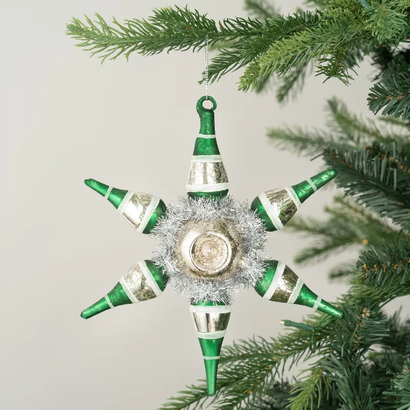 Green & Silver North Star Ornament