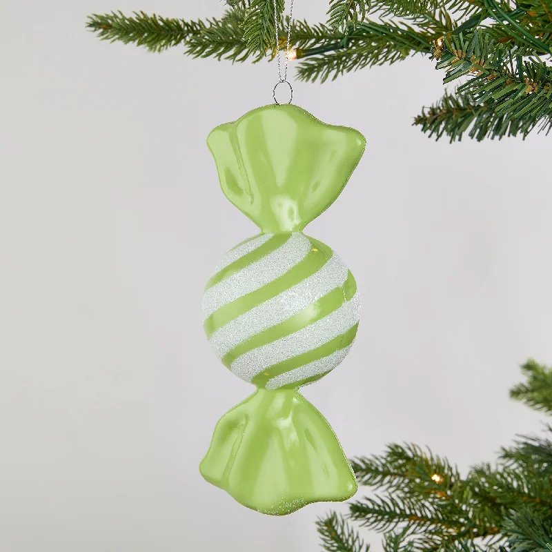 Green Sugar Dusted Large Candy Ornament