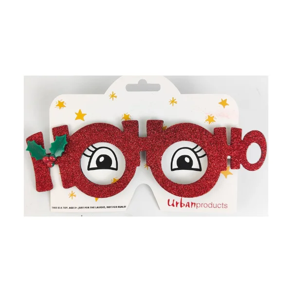 Ho Ho Ho Novelty Glasses Red 15cm