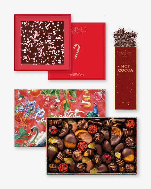 Red Holiday Chocolate Gift Box Bundle