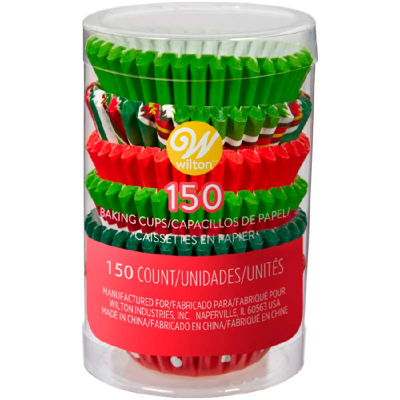 Holiday Red and Green Mini Cupcake Liners | 150 ct