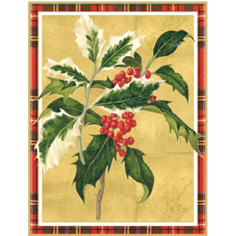 Holly with Tartan Boxed Christmas Cards