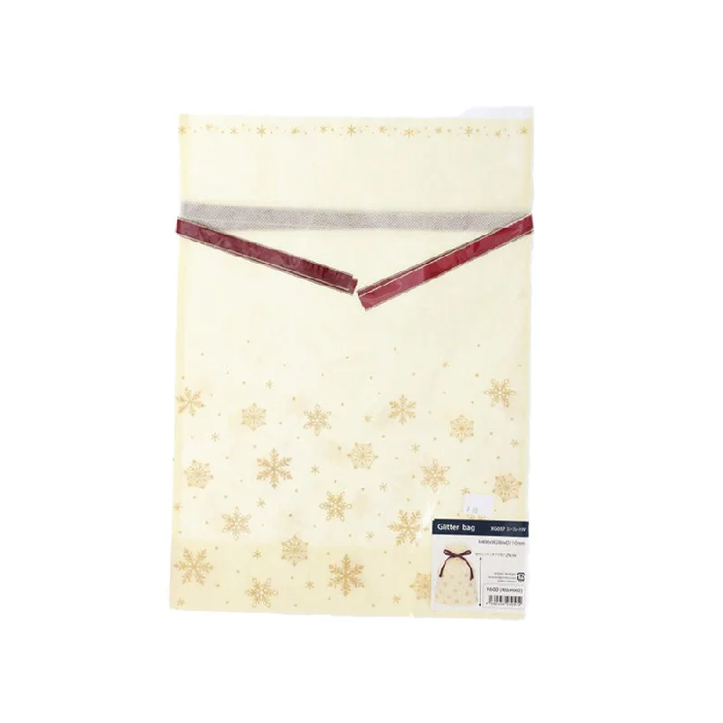 INDIGO XMAS GLITTER GRAB BAG M 40X28CM - SNOWFLAKE IVORY  (46g)