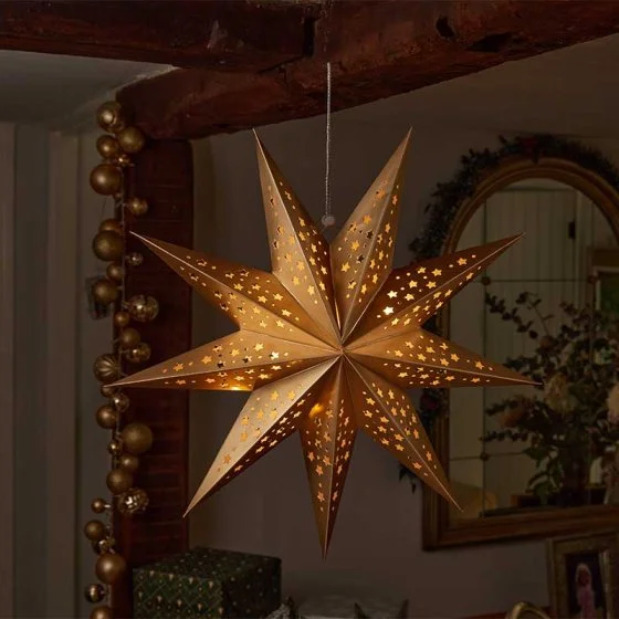 InLit Gold Origami Star 50cm